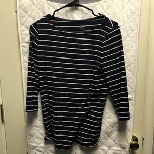 Target white and navy stripped shirt